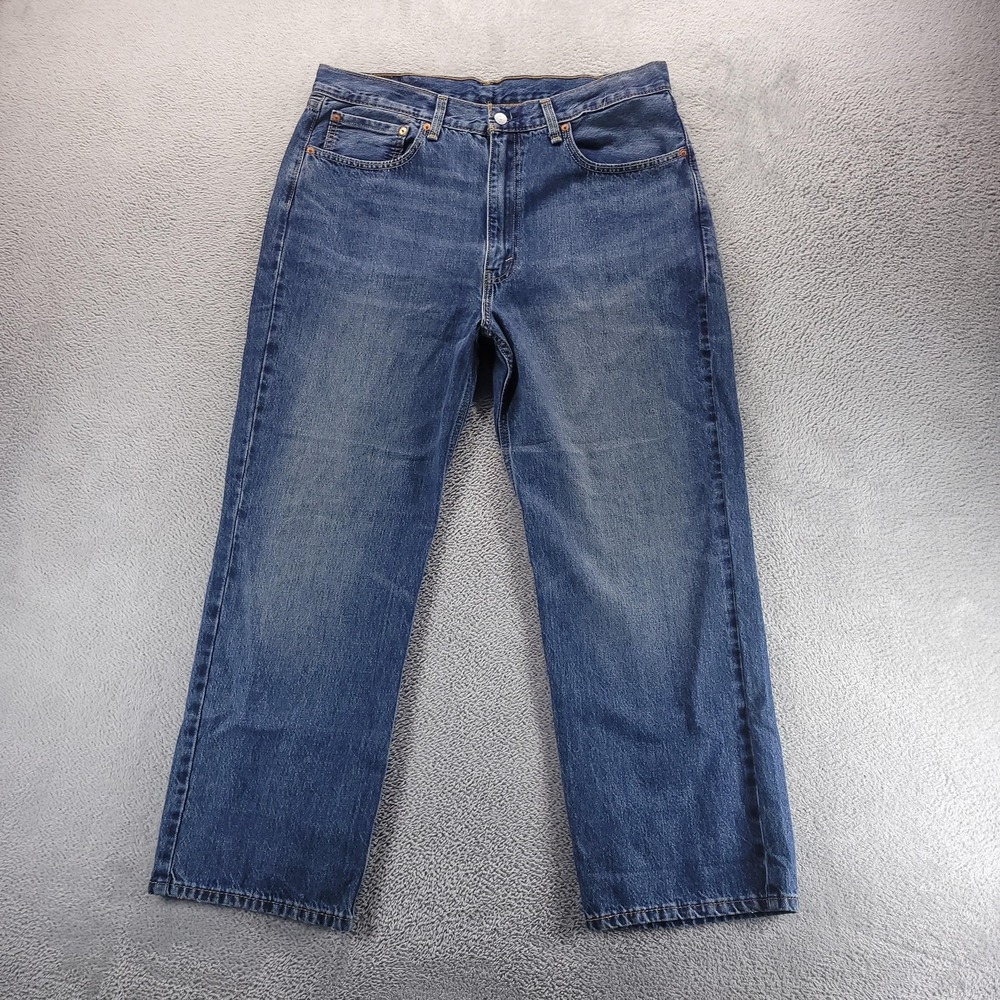 Levis 565 Jeans Mens 36x30 Blue Relaxed Straight Dark Wash Denim Comfort